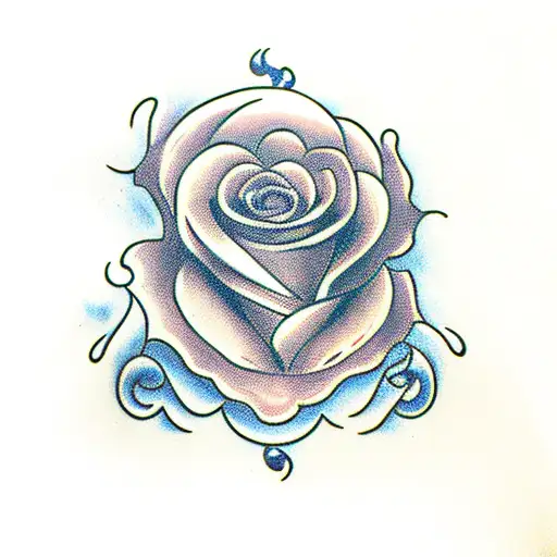 anniversary date with hearts and roses  tattoo design idea