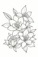 Lily  daisy rose tattoo design idea