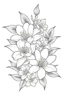 Lily  daisy rose tattoo design idea