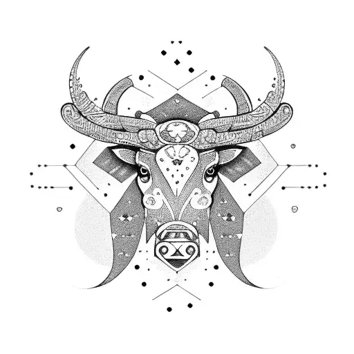 Taurus constellation composed of intricate flowers tattoo design idea