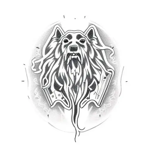 John wick tattoo with neon background and shooting  tattoo design idea