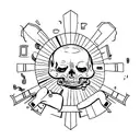 watch with dead child tattoo design idea