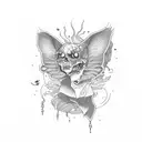 watch with dead child tattoo design idea