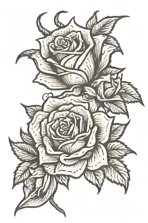 devil rose tattoo design idea