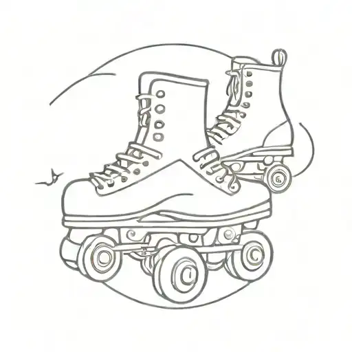 roller skate and gudging tattoo design idea