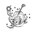 Cocktail glass tattoo design idea