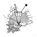 Cocktail glass tattoo design idea