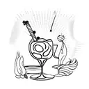 Cocktail glass tattoo design idea