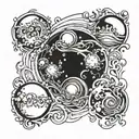 soap bubbles wave merging reflection religious tattoo design idea