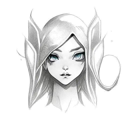 elf girl  tattoo design idea
