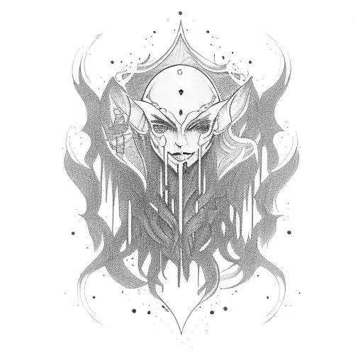 elf gothic tattoo design idea