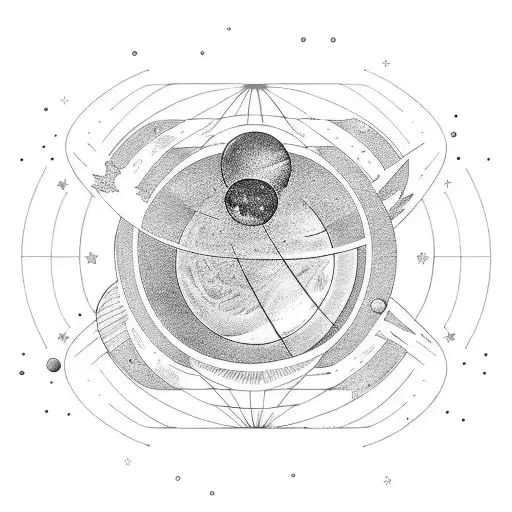 planets of the solar system in a row tattoo design idea