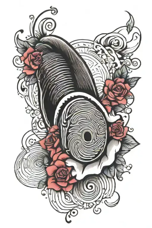 fingerprint mixed tattoo design idea