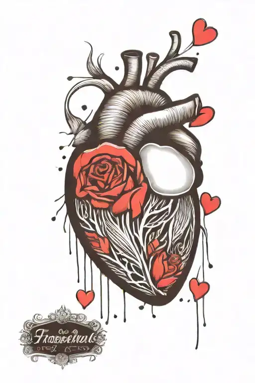 fingerprint heart tattoo design idea