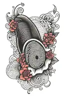 fingerprint mixed tattoo design idea