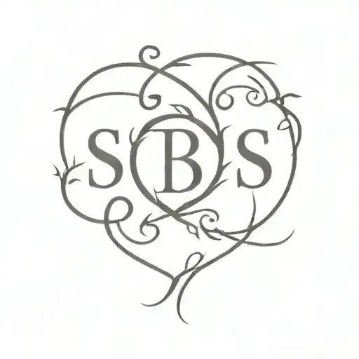 A unique tattoo design featuring the initials of each of your 3 sisters intertwined in a creative way tattoo design idea