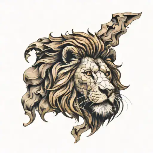 lion head tattoo design idea