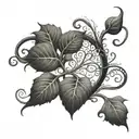 plant tendril tattoo design idea