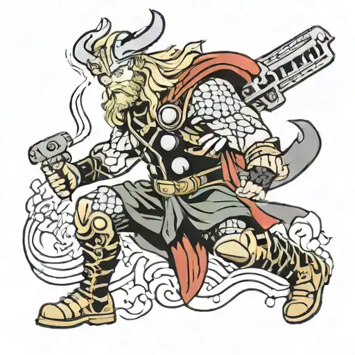 Thor playing Call of Duty tattoo design idea