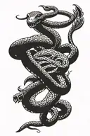 dont tread on me snake wrapped around leg from ankle to calf tattoo design idea