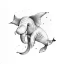 whale and elephant tattoo design idea