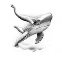 whale and elephant tattoo design idea