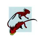 a red chameleon tattoo design idea