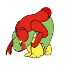 a red chameleon tattoo design idea