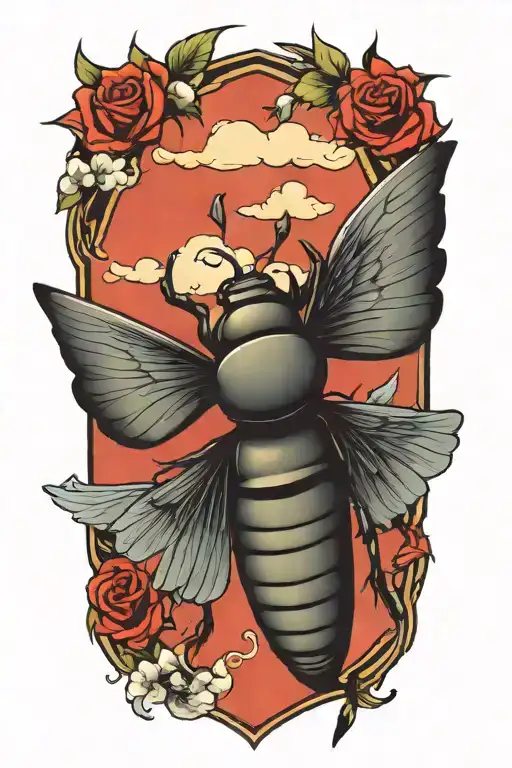 im a winged insect you're a funeral pyre tattoo design idea