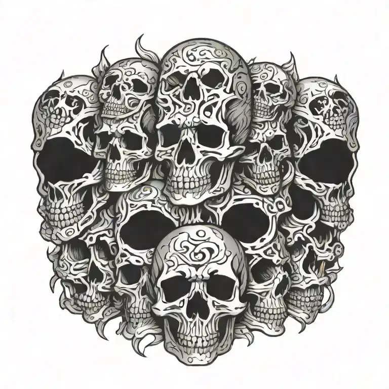 skull boobies tattoo design idea