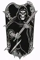 grim reaper knight holding a sword tattoo design idea