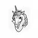 unicorn skull tattoo design idea