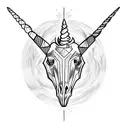 unicorn skull tattoo design idea
