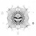 singularity, infinite symbol, pineal gland tattoo design idea