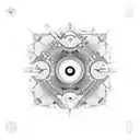 singularity, infinite symbol, pineal gland tattoo design idea