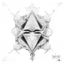 singularity, infinite symbol, pineal gland tattoo design idea