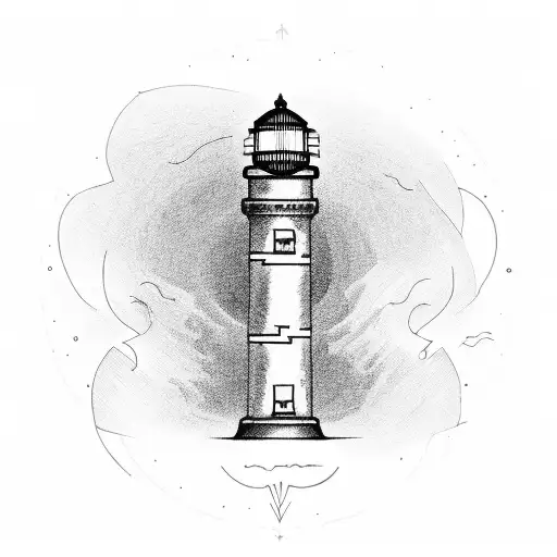 Edison light bulb with a lighthouse inside the Edison bulb tattoo design idea