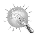Edison light bulb with a lighthouse inside the Edison bulb tattoo design idea