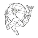 atlas holding the world up tattoo design idea