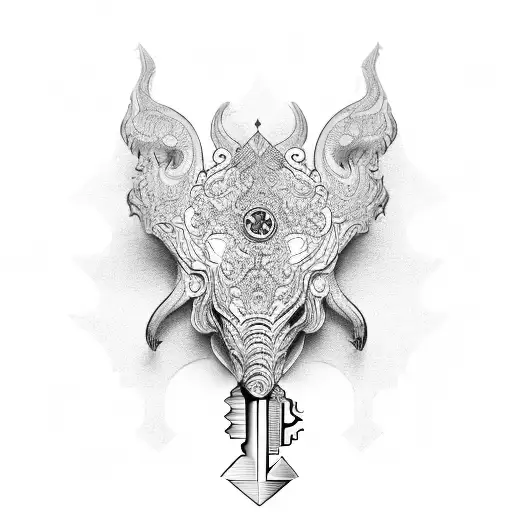 An intricate key and lock design symbolizing the strength and security of your relationship with Omar tattoo design idea
