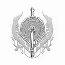 An intricate key and lock design symbolizing the strength and security of your relationship with Omar tattoo design idea