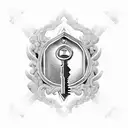 An intricate key and lock design symbolizing the strength and security of your relationship with Omar tattoo design idea