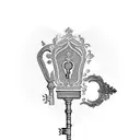 An intricate key and lock design symbolizing the strength and security of your relationship with Omar tattoo design idea