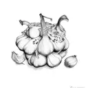 garlic with olives tattoo design idea