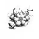 garlic with olives tattoo design idea