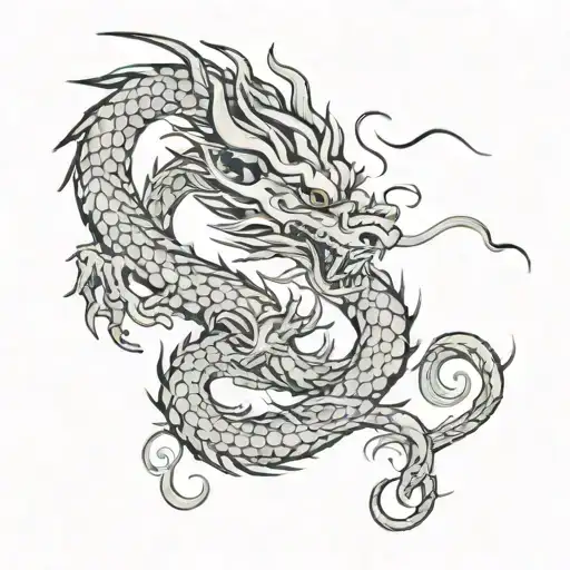 Smoke dragon tattoo tattoo design idea