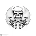 skeleton bum tattoo design idea
