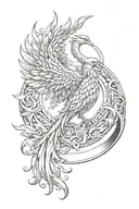 pheonix rising, elements like fire water air earth, money, ring tattoo design idea