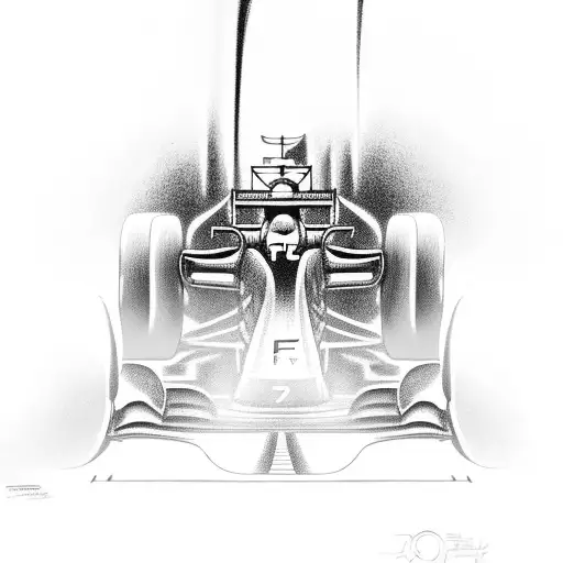 f1 car from behind tattoo design idea