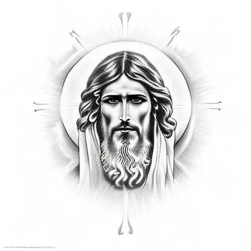 Jesus Christ calming the storm tattoo design idea